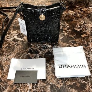 BRAHMIN Melbourne Collection Marley Crocodile-Embossed Crossbody Bag